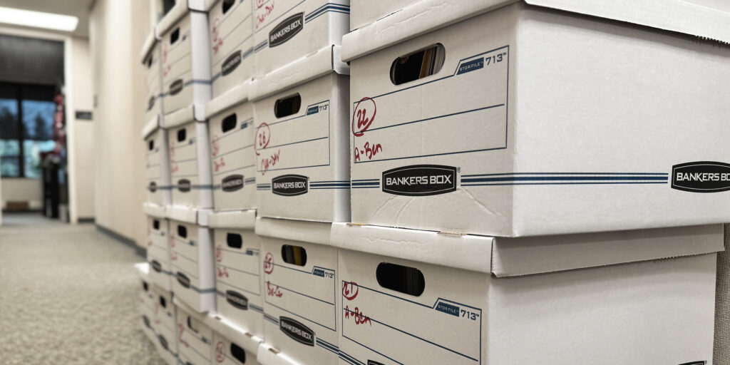 bankers boxes
