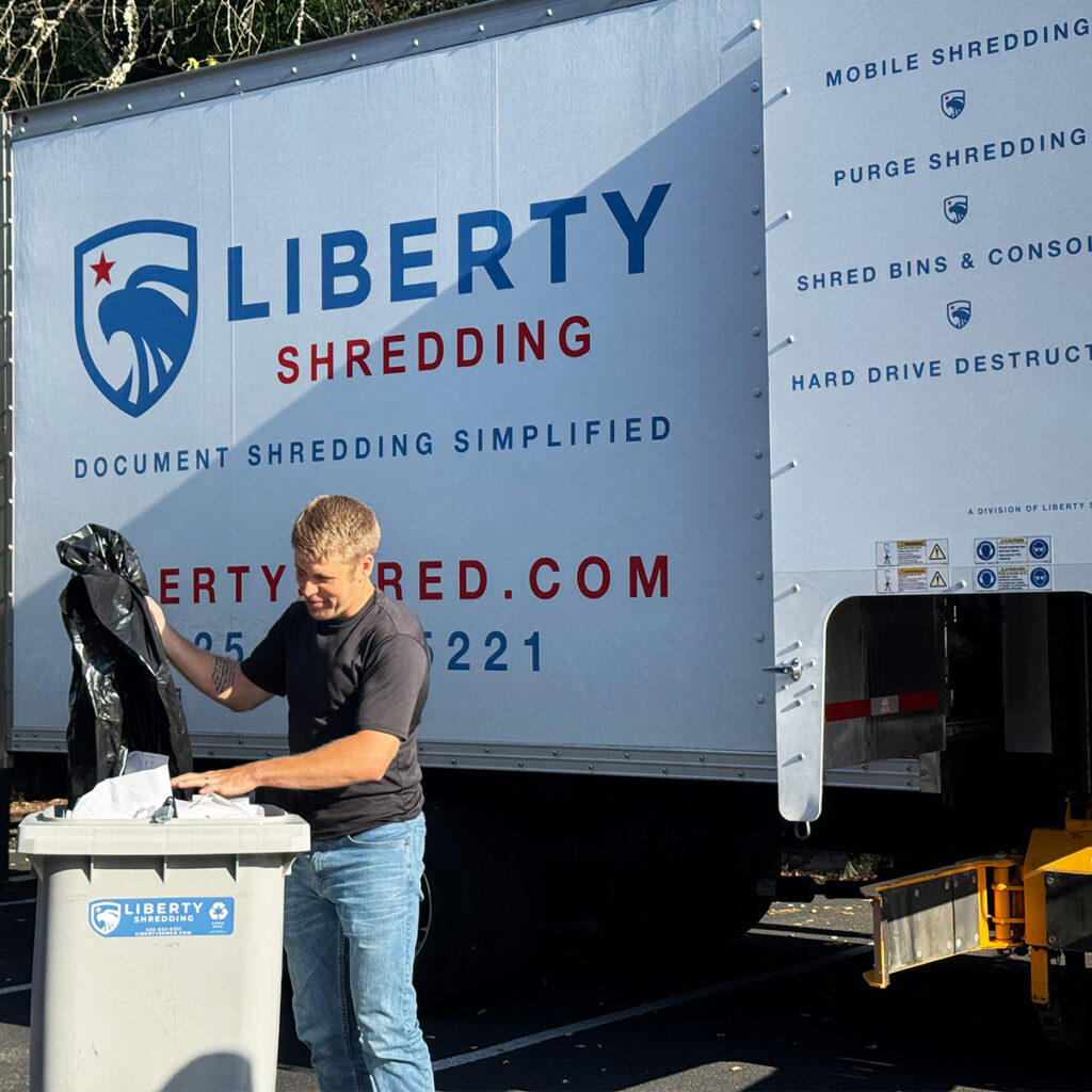 team member shredding
